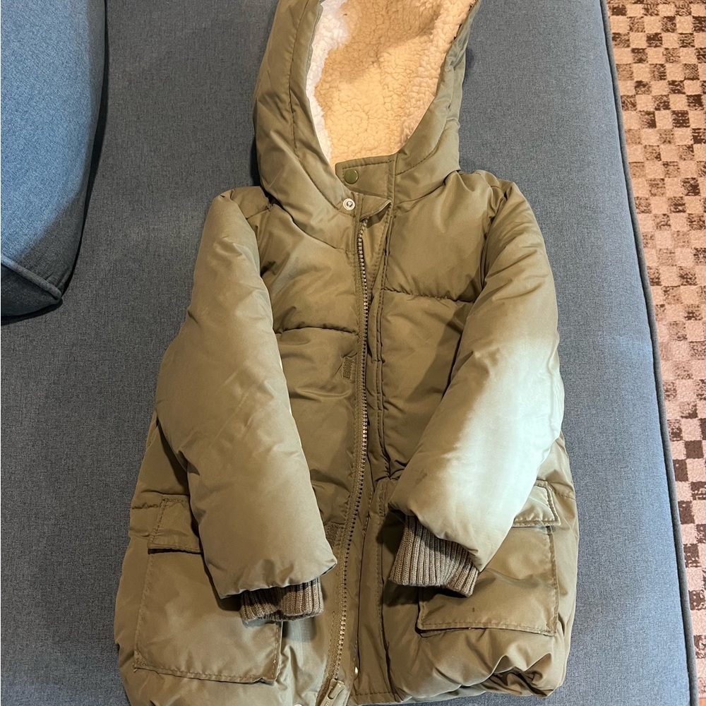 Old Navy Kids Olive Green Puffer Jacket
